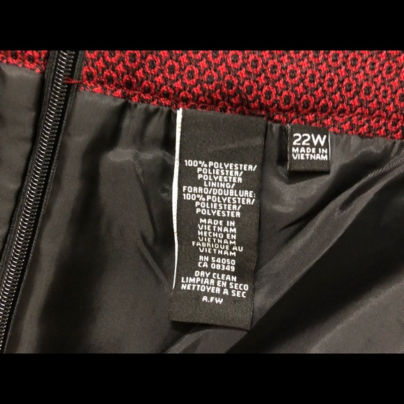 Le Suit Separates Skirt Sz 22W Elegance Classic Red Pencil Straight - Picture 12 of 12